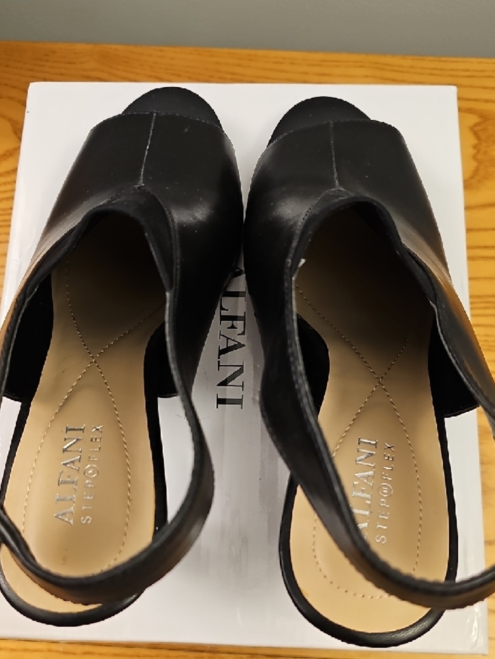 Alfani JASMYNEE Black Peep-Toe Slingback Heels Size 8 - Picture 7 of 8